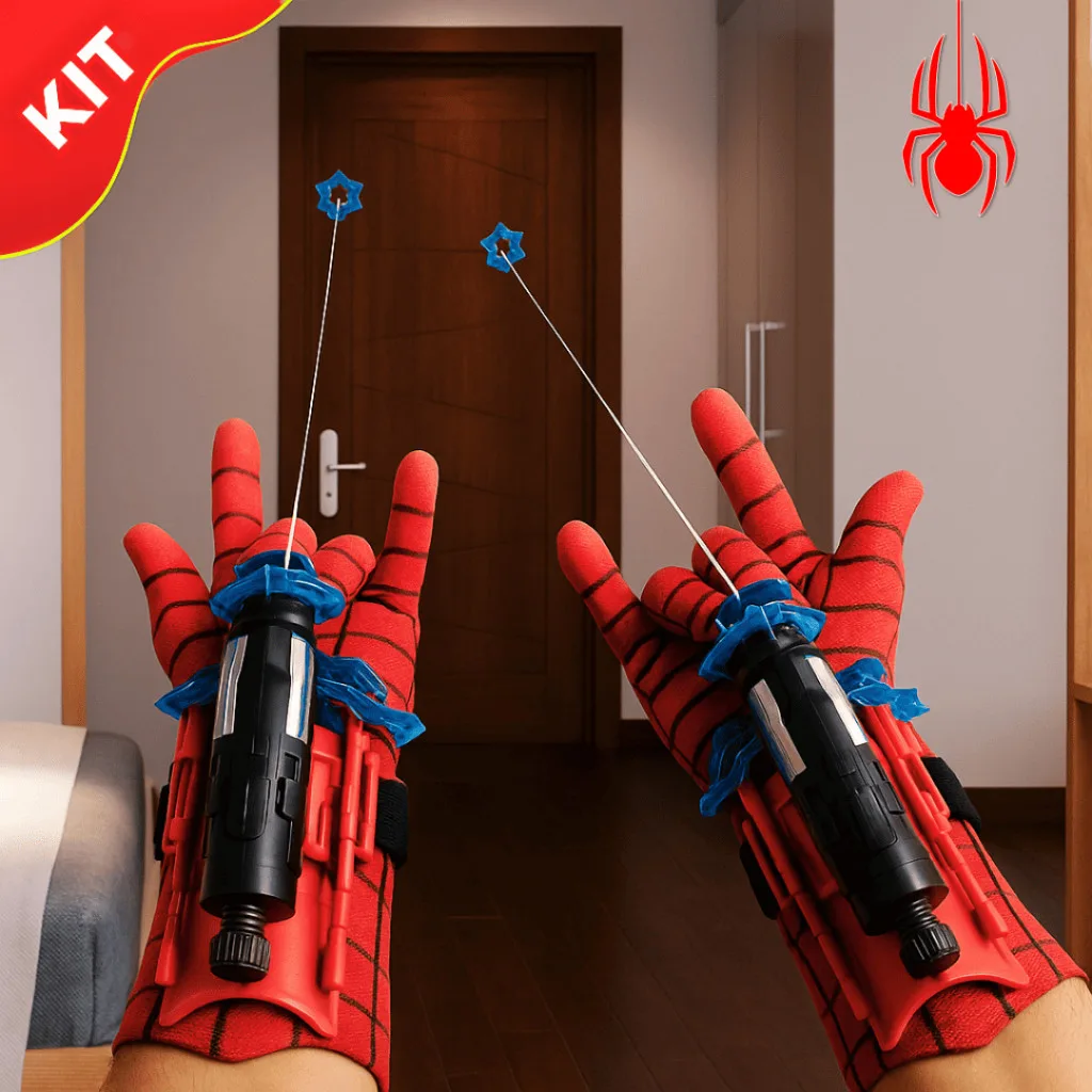 Brinquedo do Homem-Aranha com luvas e dardos