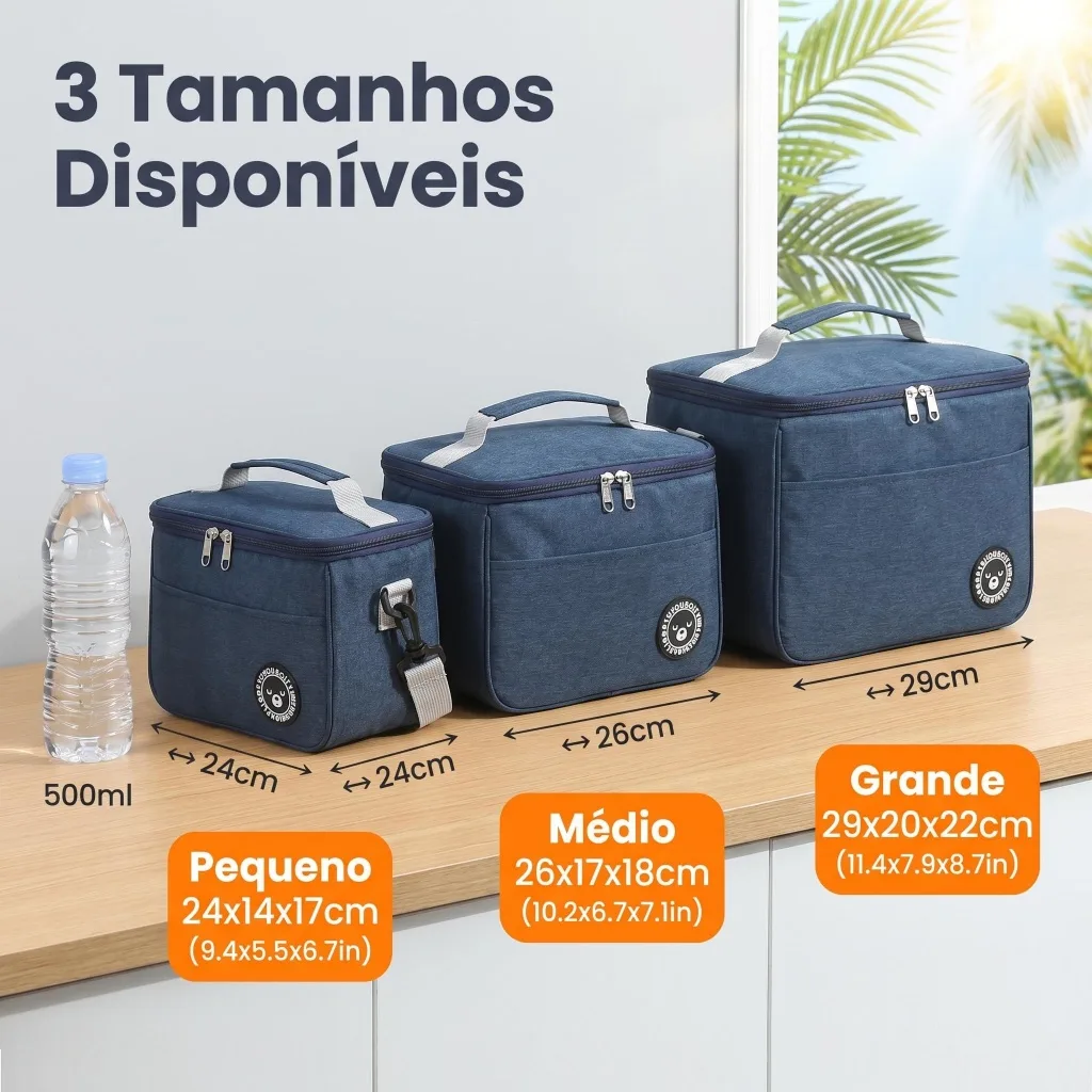 Bolsa térmica para marmita com três tamanhos