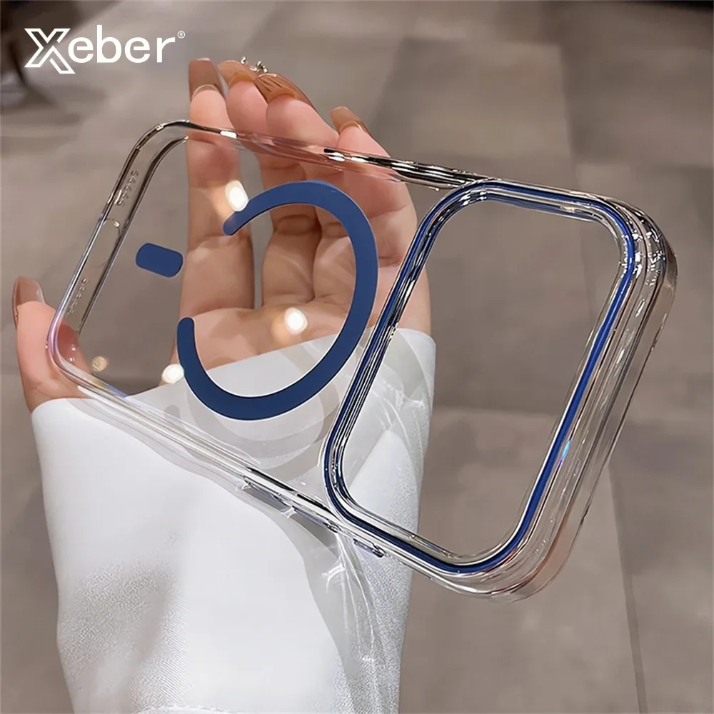 Capa magnética transparente para iPhone com MagSafe