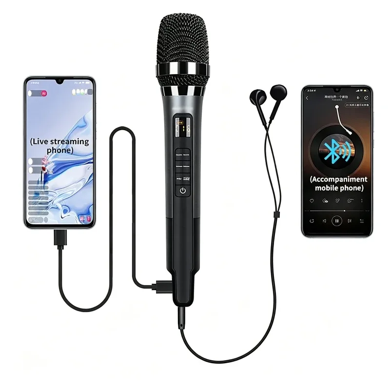 Microfone portátil com efeitos de áudio