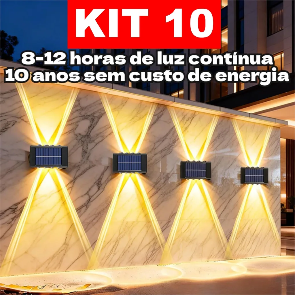 Arandela solar externa com sensor de luz