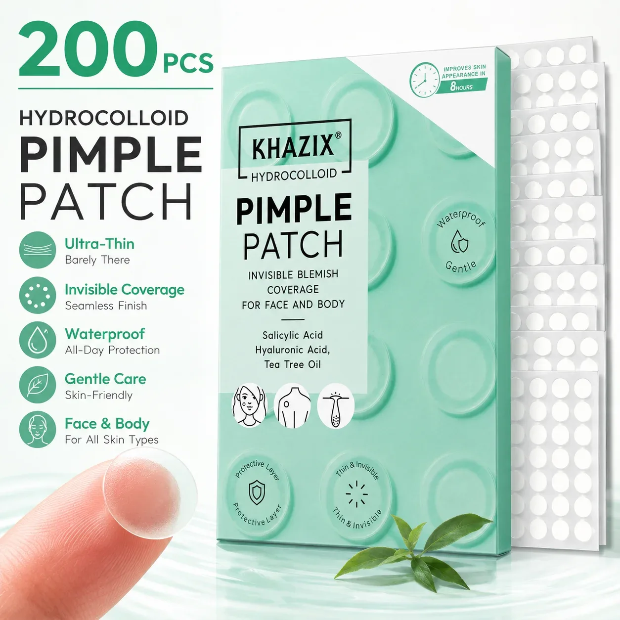 Adesivos hidrocoloides para acne