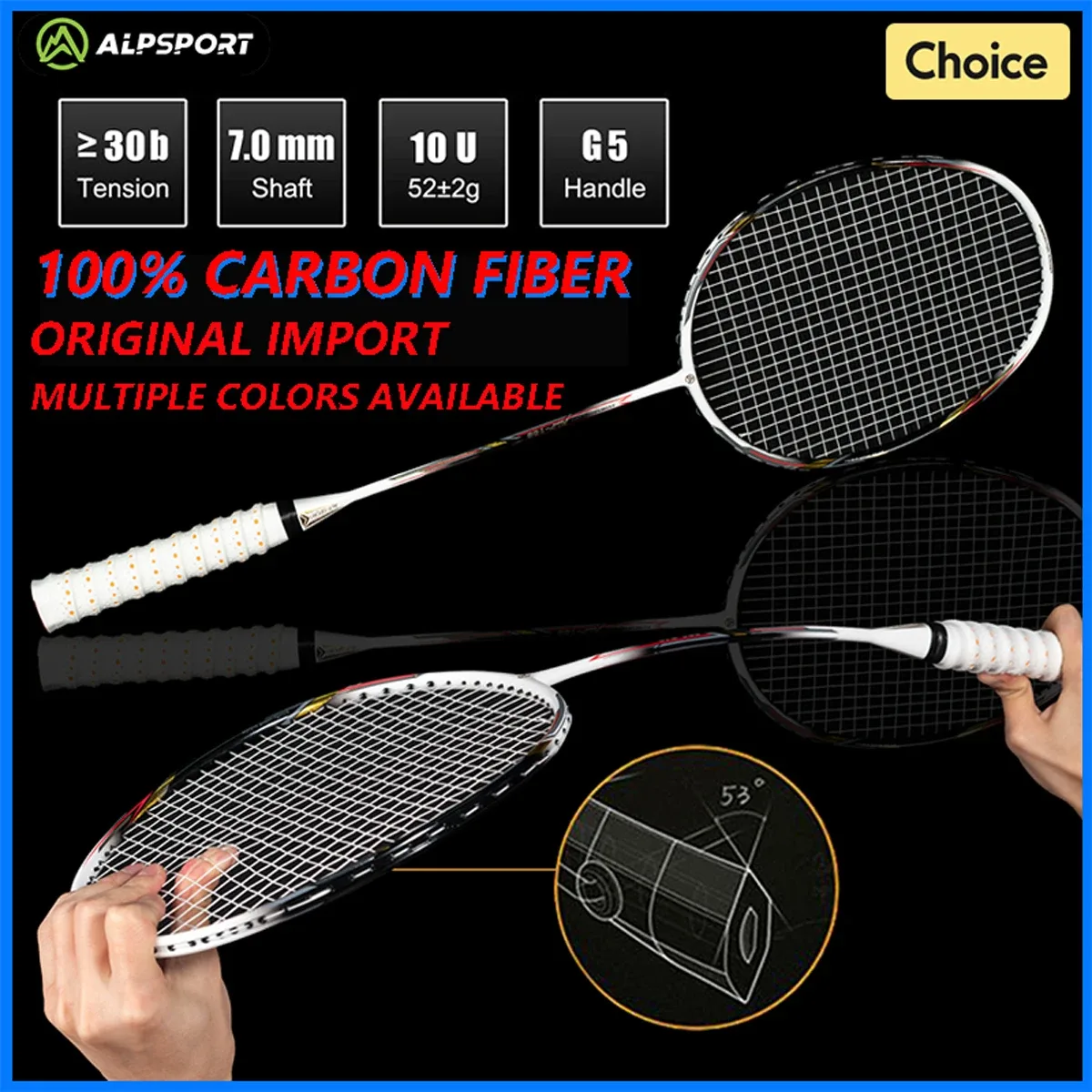 Raquete de badminton Alpsport Air 10U de 52 g