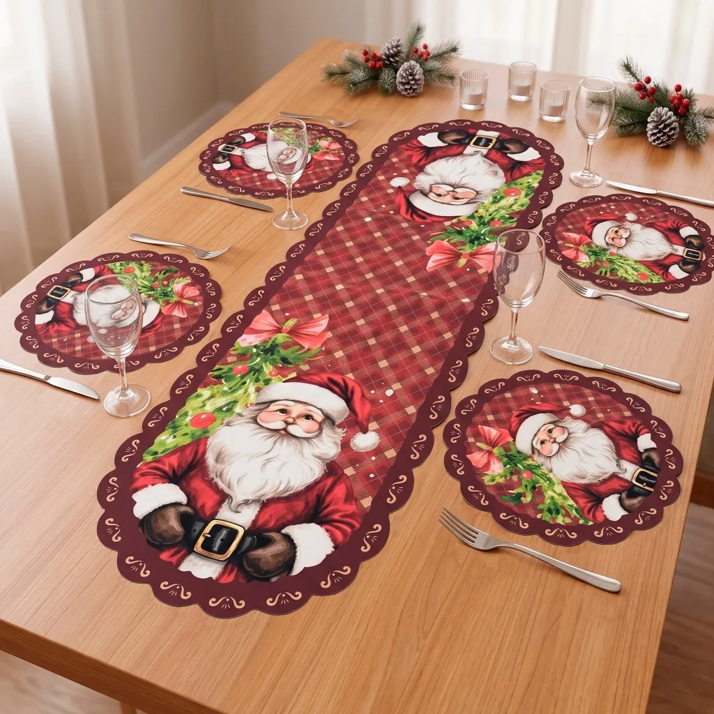 Kit de sousplats e caminho de mesa natalino