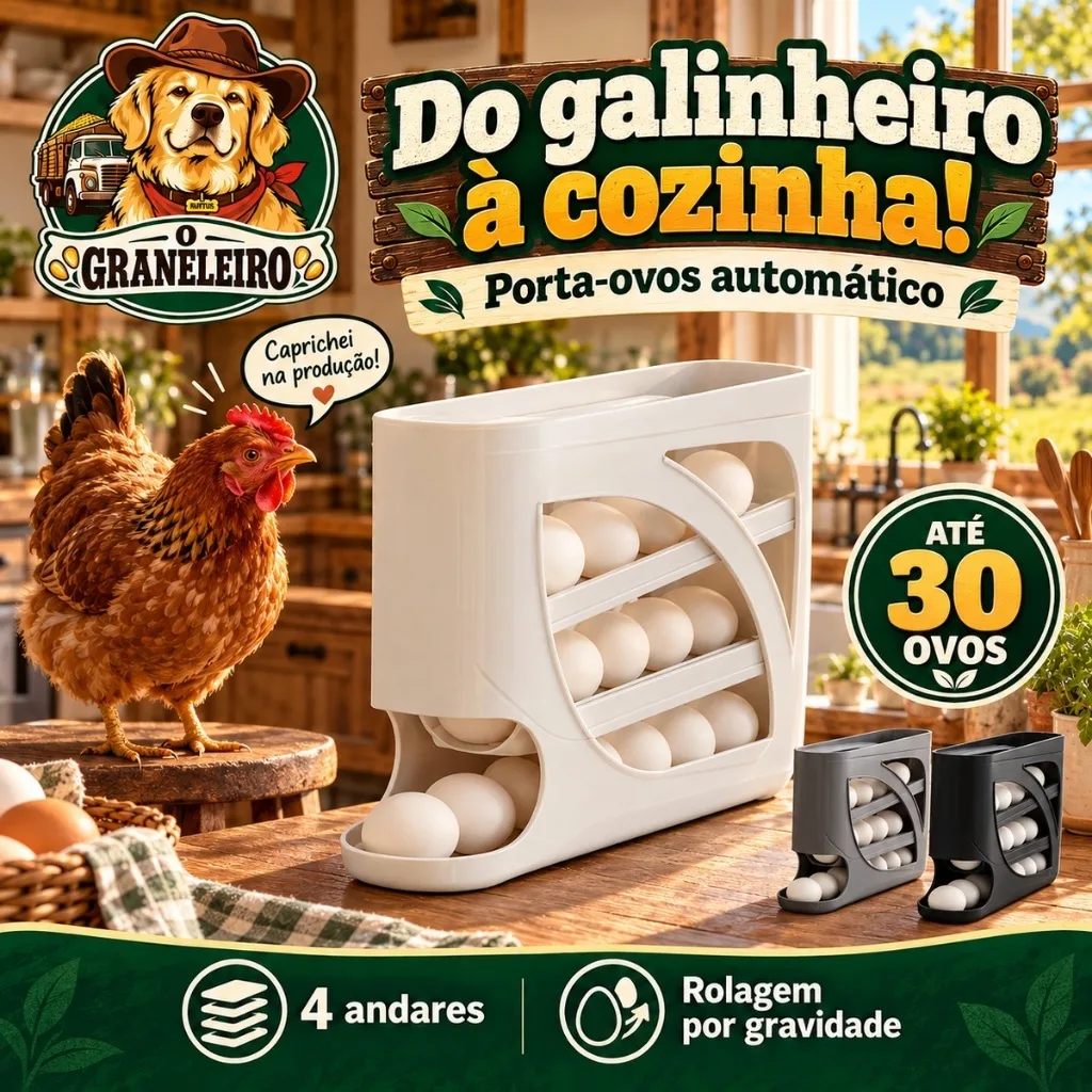 Porta-ovos plástico para geladeira