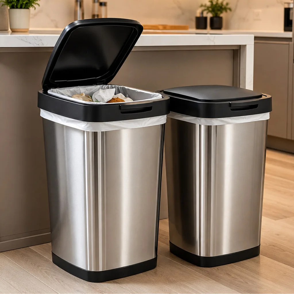 Lixeira de inox 9 litros com tampa click