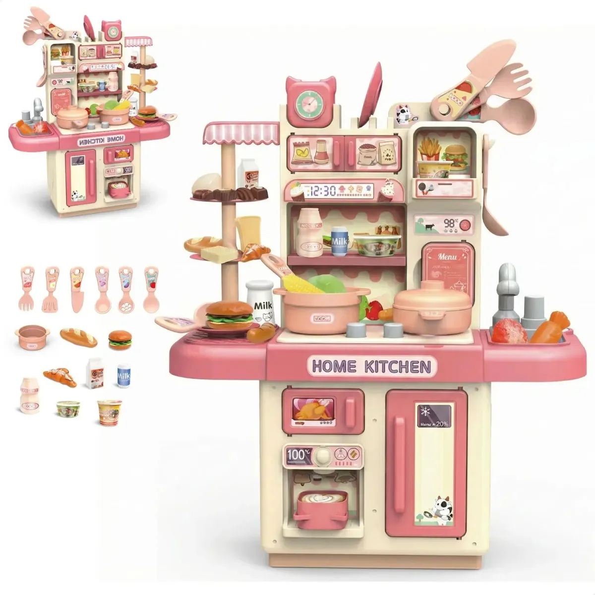 Cozinha infantil de brinquedo com luz