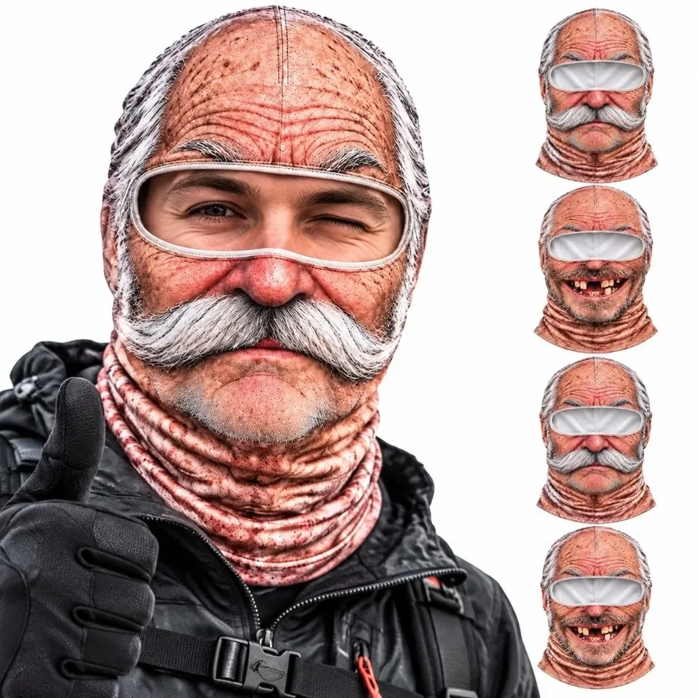 Balaclava com estampa facial de velho
