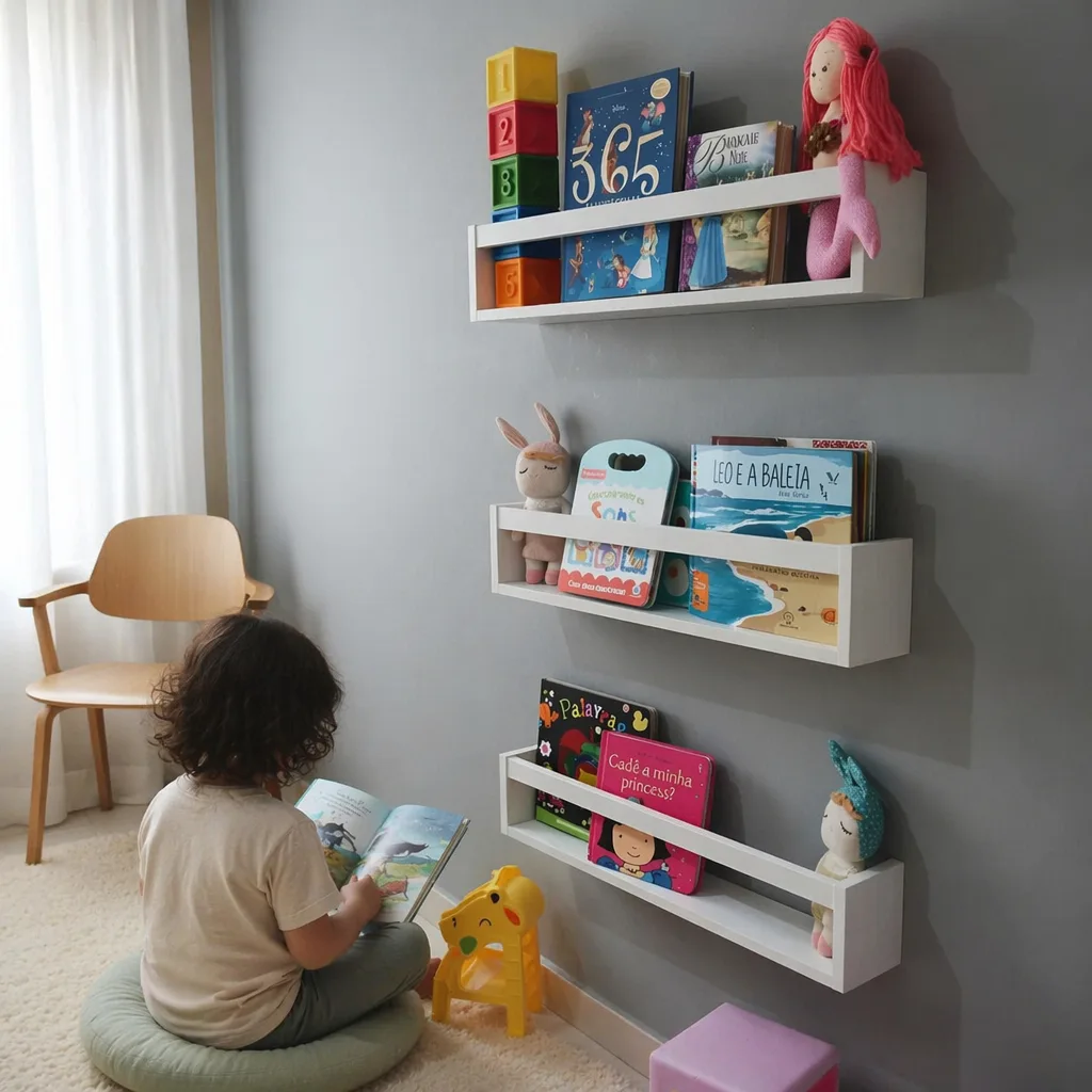Kit de prateleiras brancas em MDF de 50 cm