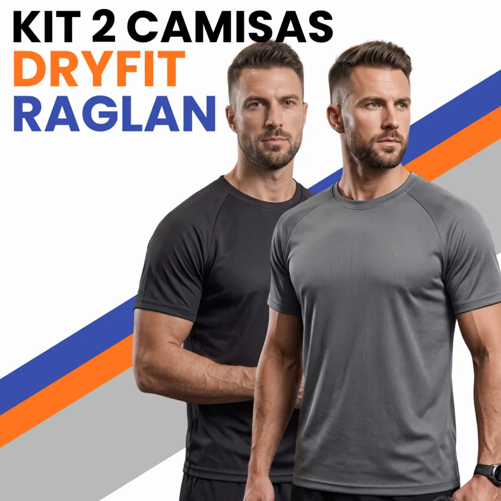 Kit com 2 camisetas masculinas dryfit