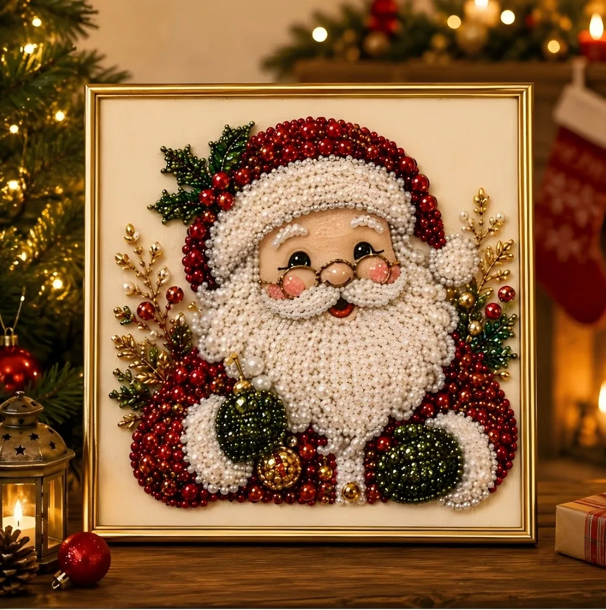 Kit de pintura em diamante do Papai Noel para decoração natalina
