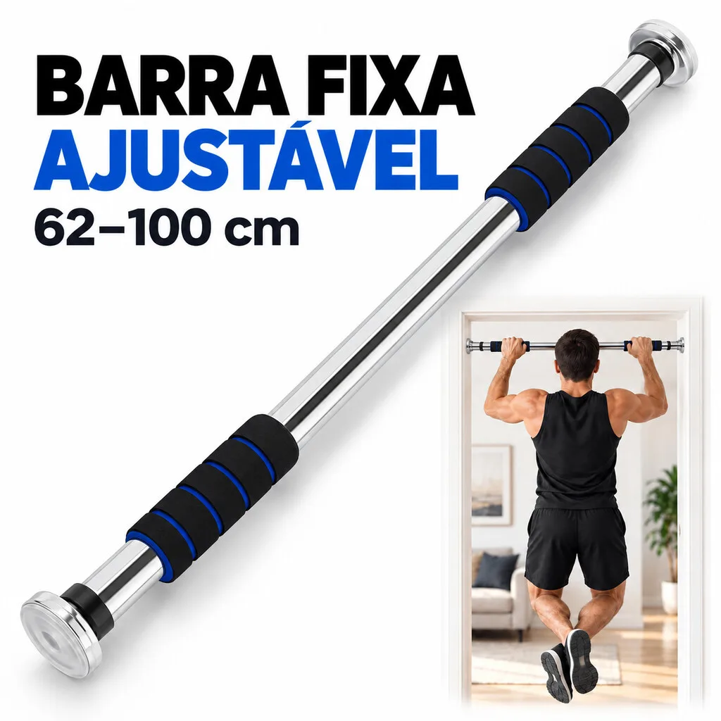 Barra de exercícios para porta ajustável