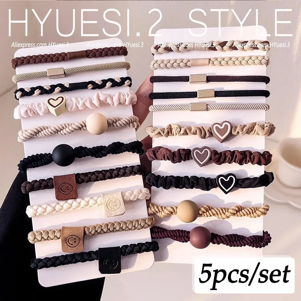 Conjunto de elásticos de cabelo com 5 peças