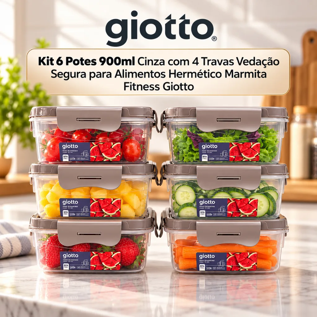 Kit com 6 potes Giotto de 900 ml