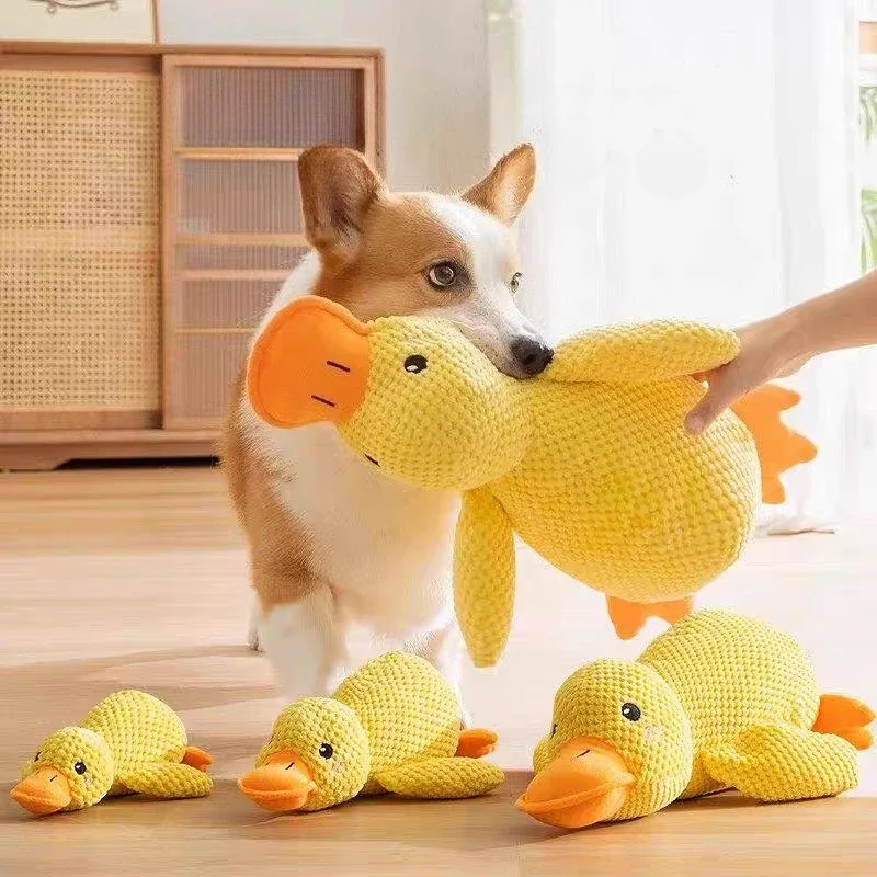 Brinquedo de pelúcia em formato de pato para cães