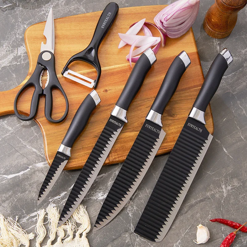 Kit de facas para cozinha e churrasco com 6 peças