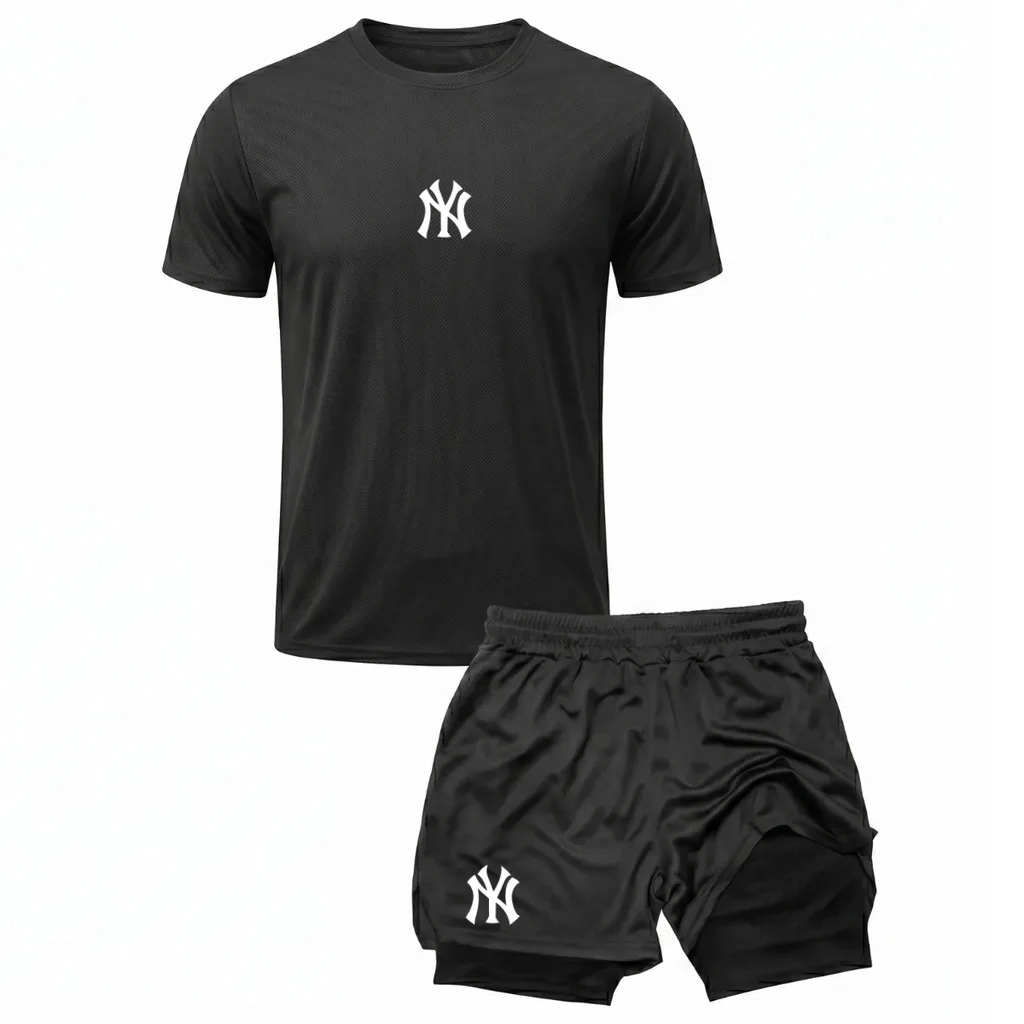 Conjunto esportivo com camiseta dry fit e short