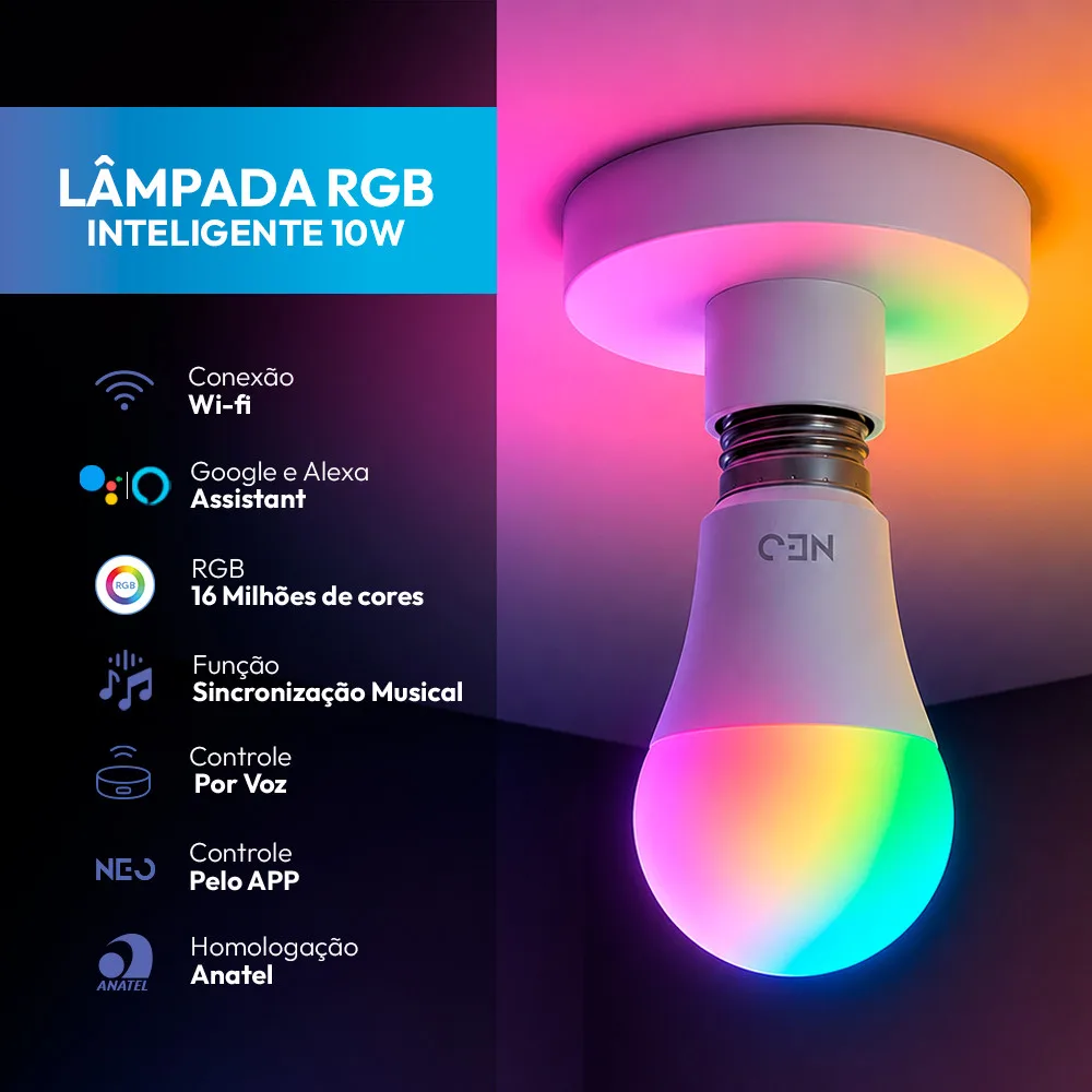 Lâmpada inteligente Avant Neo E27 RGB
