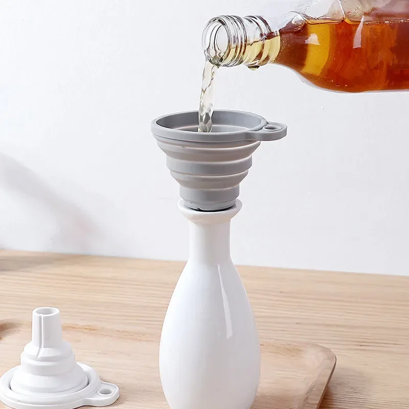 Funil de silicone dobrável para cozinha