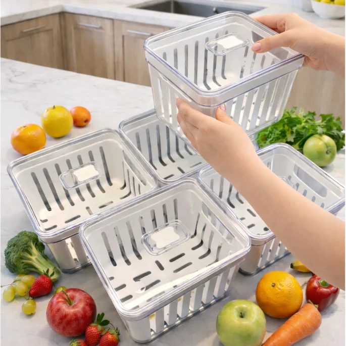 Kit organizador de geladeira com 3,8 litros