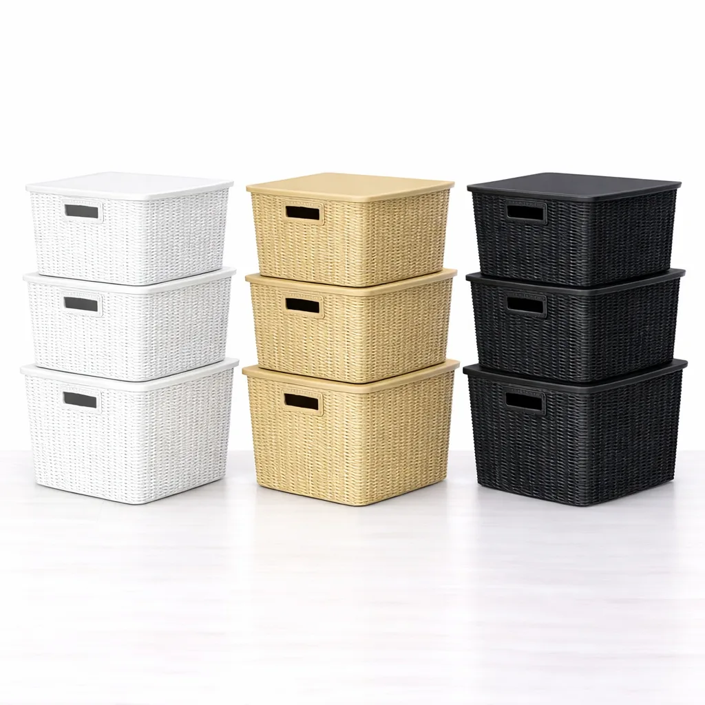 Kit com 3 caixas organizadoras de brinquedos