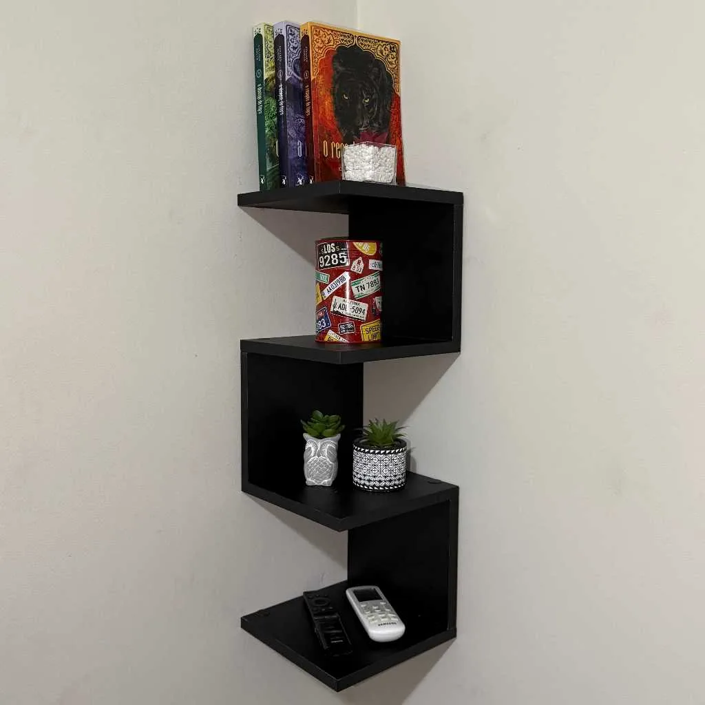 Estante de canto 3D com nichos