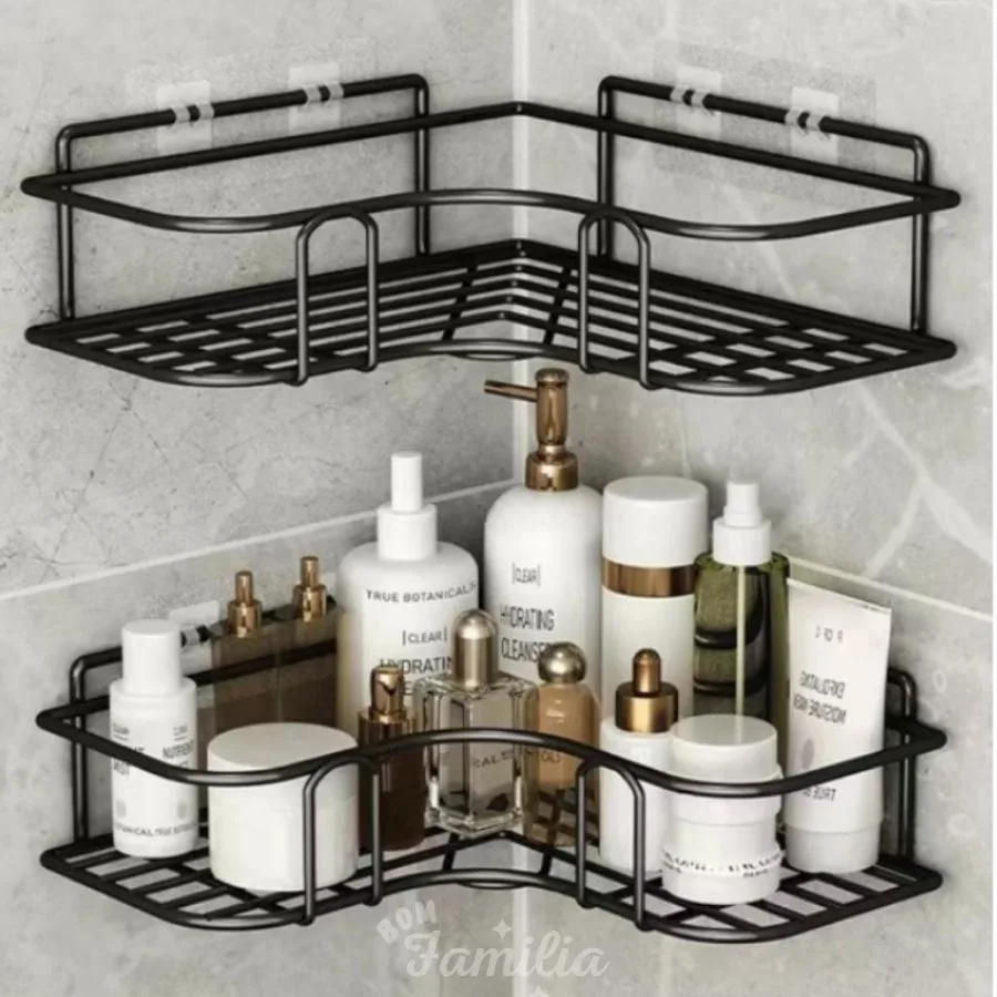 Suporte Porta Shampoo e Sabonete de Canto para Parede de Banheiro - BNVT