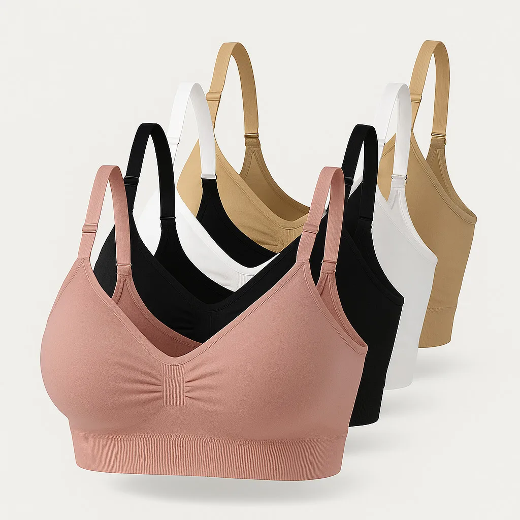 Kit com 4 tops femininos de alça ajustável