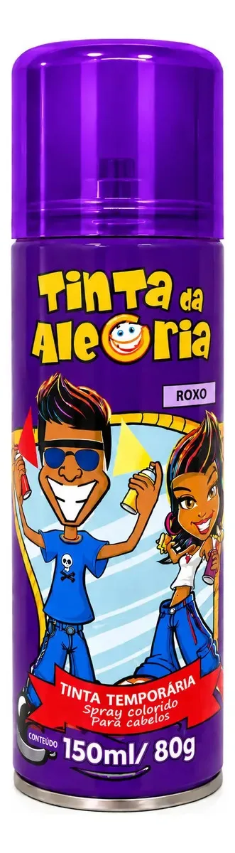 Spray colorido Tinta da Alegria para cabelo roxo