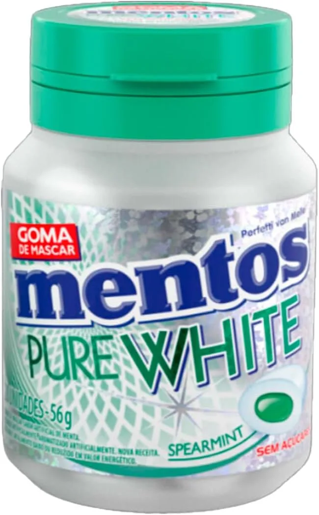 Gomas de mascar Mentos Pure White sem açúcar