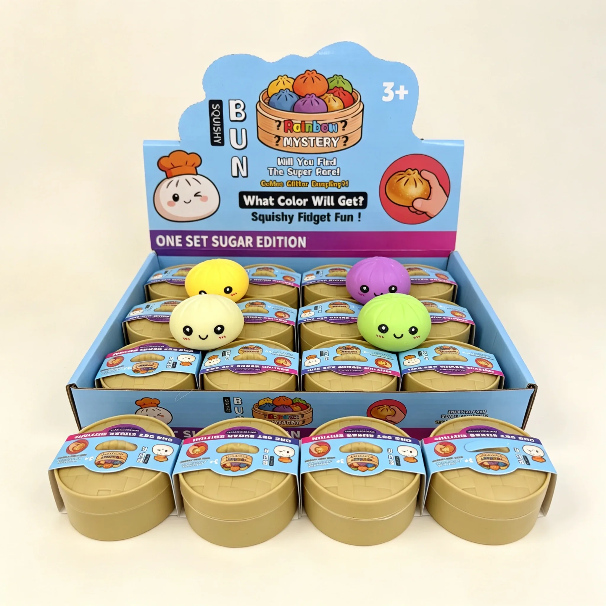 Caixa surpresa de squishy em formato de dumpling