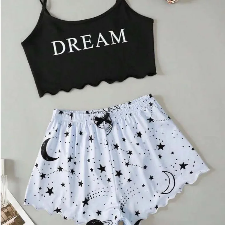 Pijama feminino baby doll estampado