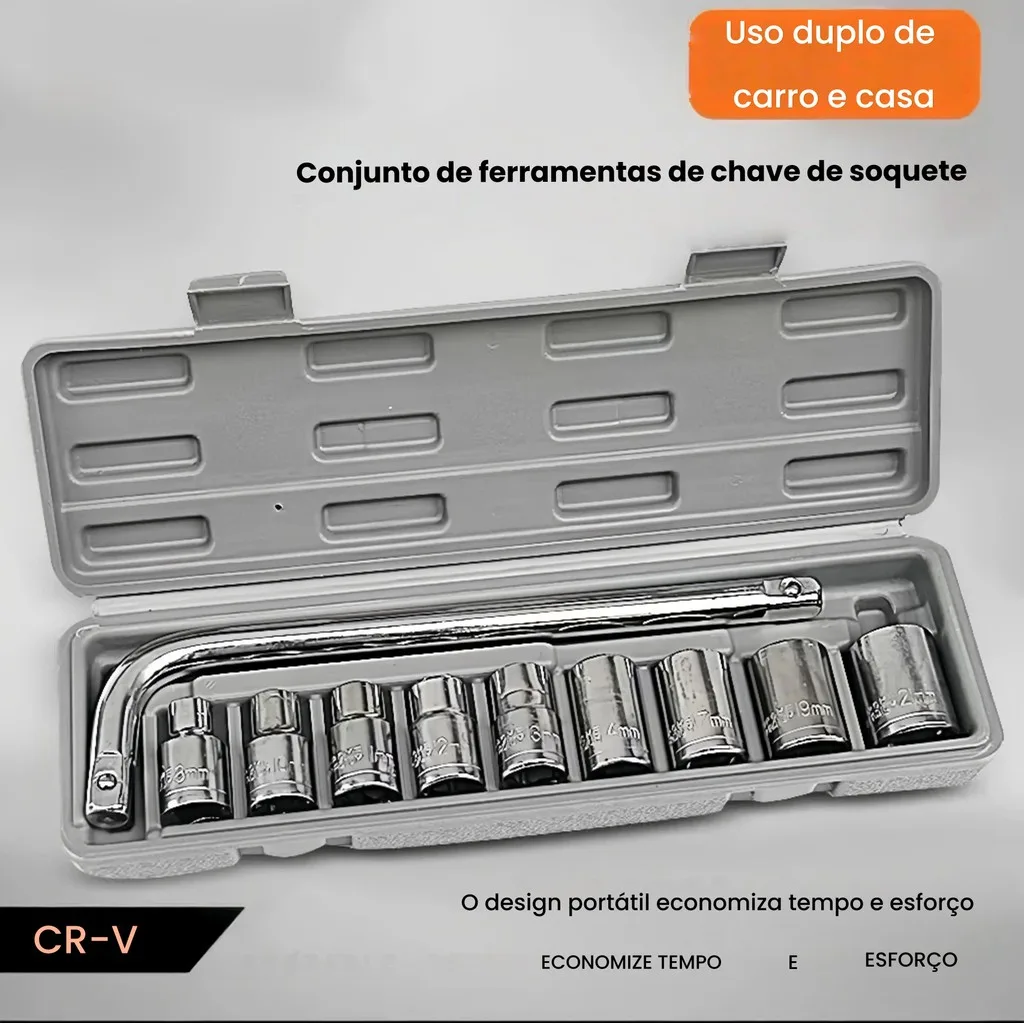 Kit de ferramentas com 10 peças e estojo
