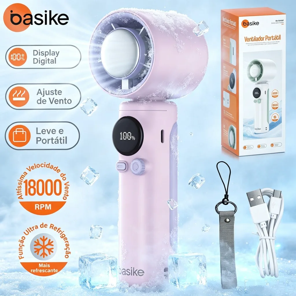 Ventilador portátil Basike com 100 velocidades