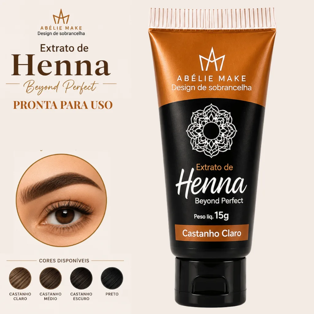 Henna castanho claro para sobrancelhas