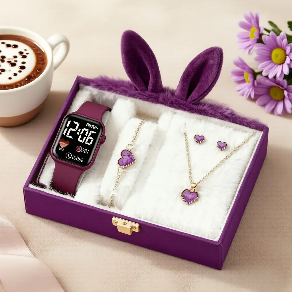 Conjunto de relógio digital Sweet Heart