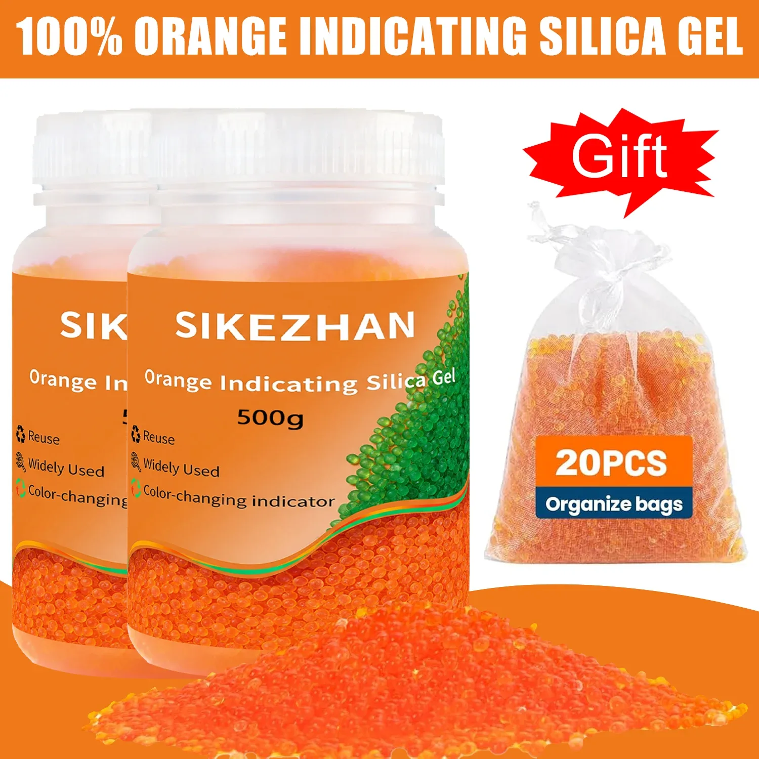 Gel de sílica reutilizável com 1000 g
