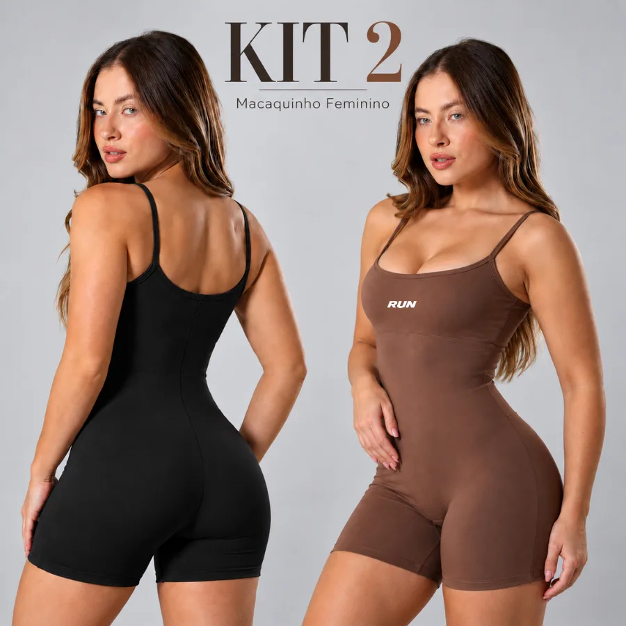 Kit com 2 macaquinhos fitness femininos