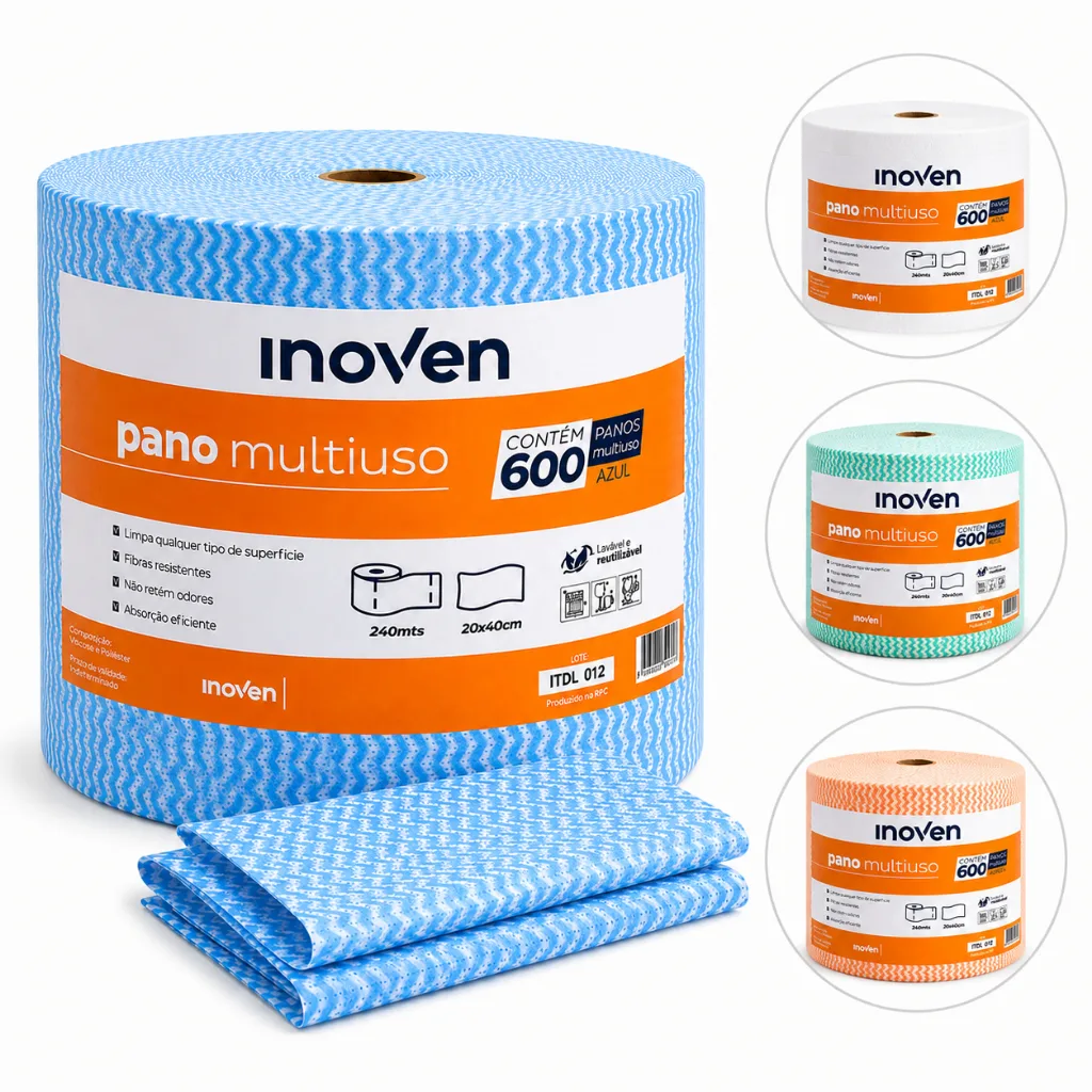 Pano multiuso Perfex Inoven com 600 folhas