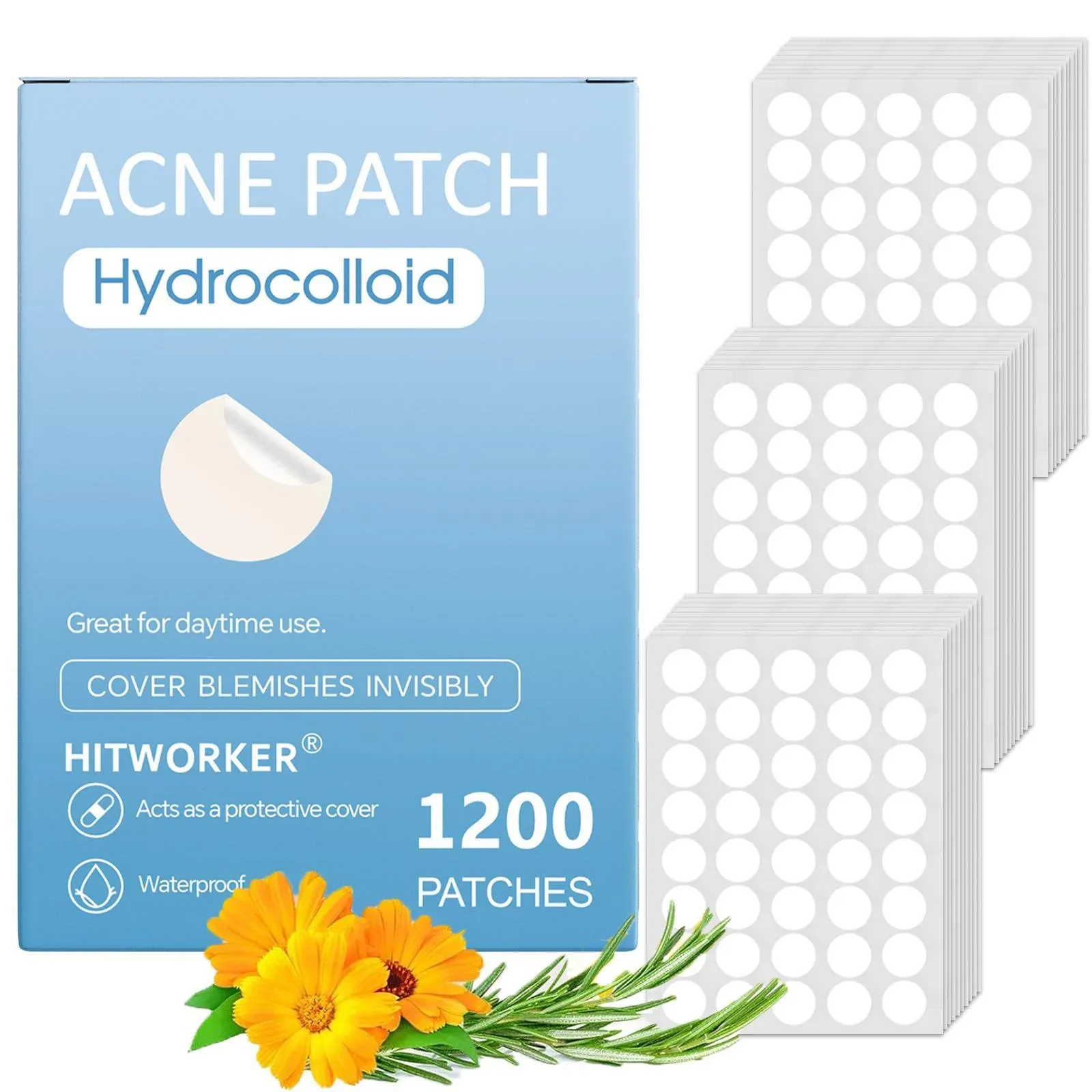 Adesivos transparentes para acne