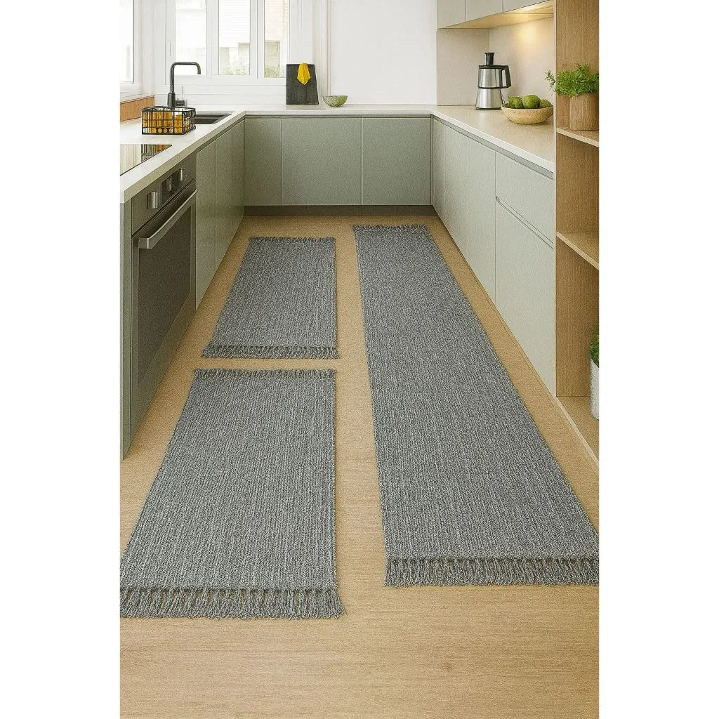 Kit de passadeiras de tear para cozinha com 3 peças