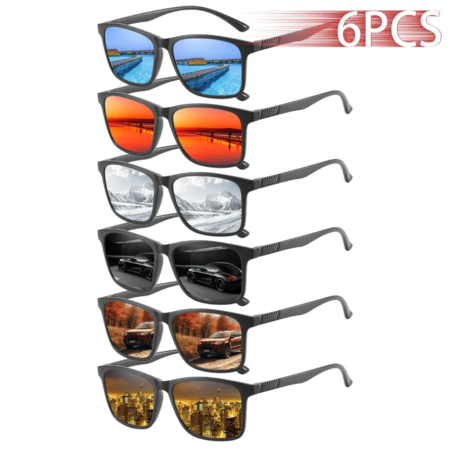Conjunto com 6 óculos de sol vintage xadrez