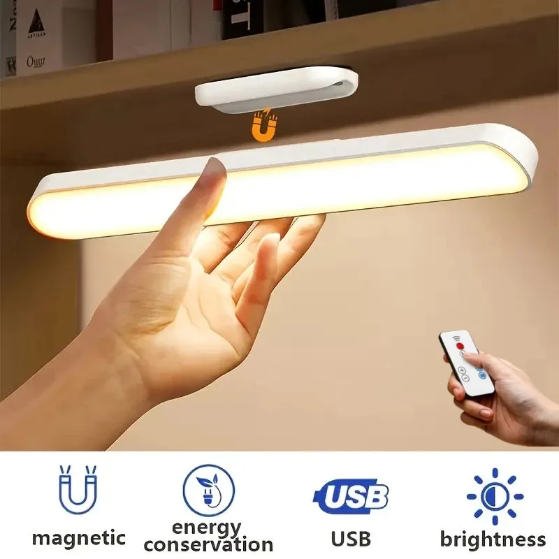 Luminária LED recarregável com suporte magnético