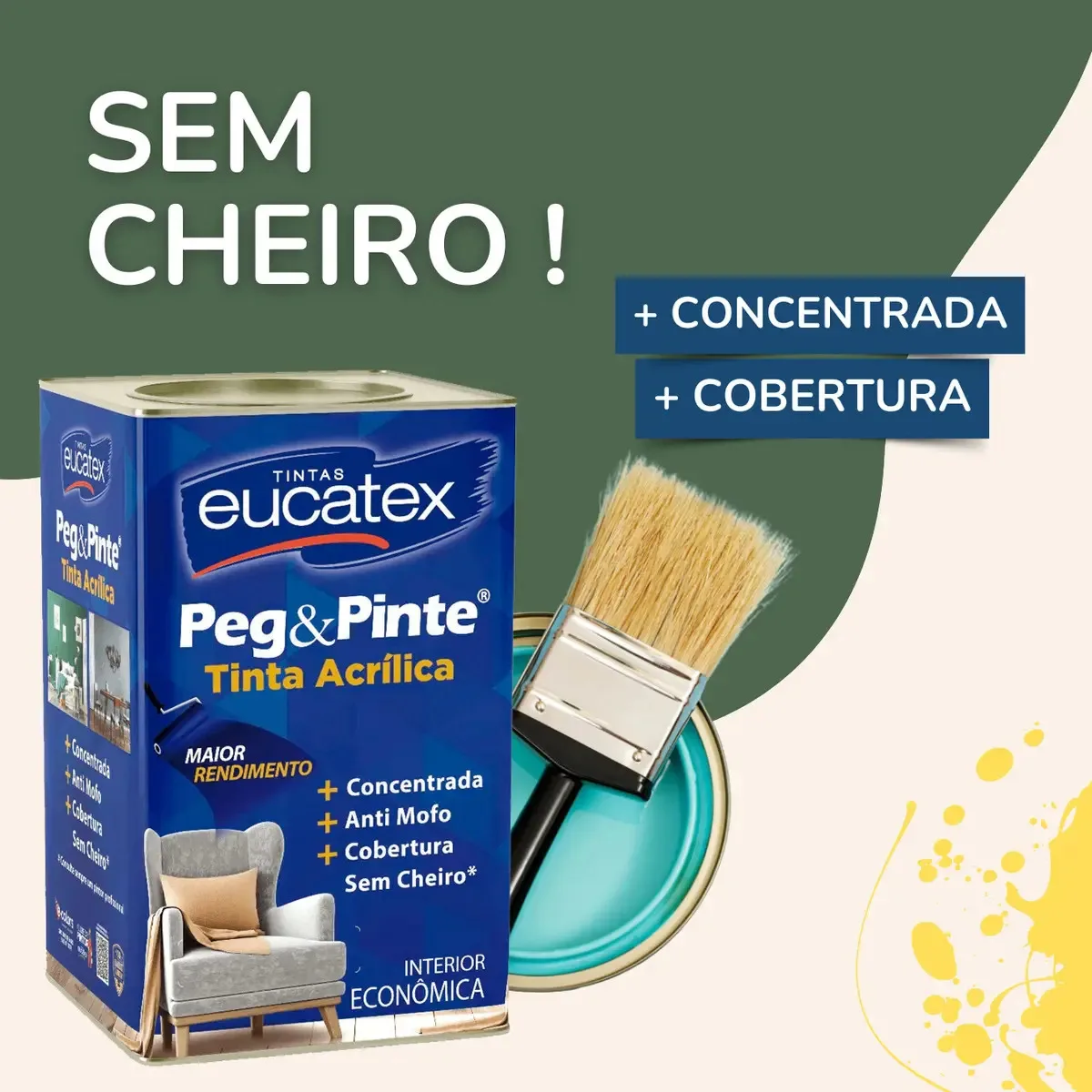 Tinta acrílica Eucatex Peg Pinte fosca antimofo