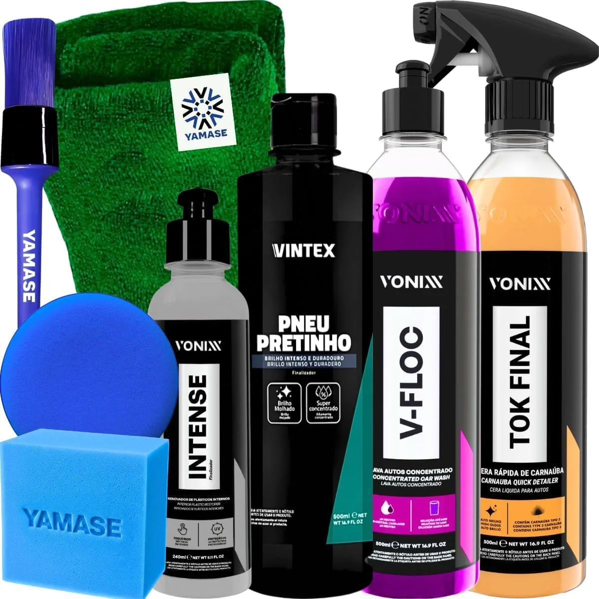 Kit Vonixx para limpeza e acabamento automotivo