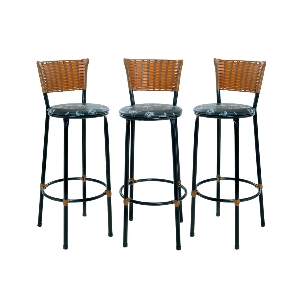 Conjunto com 3 banquetas altas para cozinha
