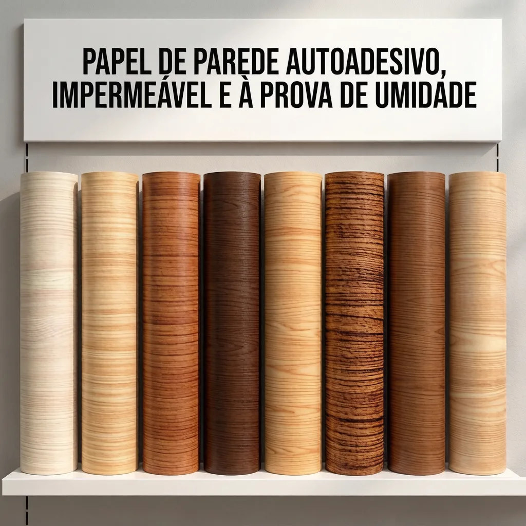 Papel de Parede Madeira 3D 5m x 45cm Autoadesivo Removível