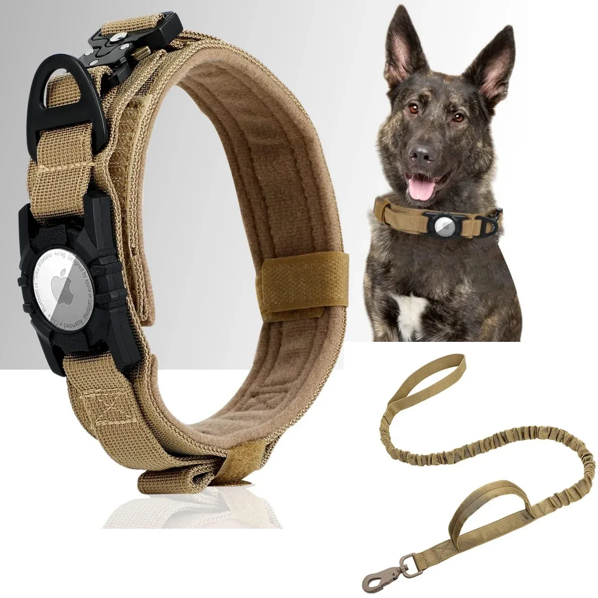 Coleira de nylon para cães com suporte para AirTag