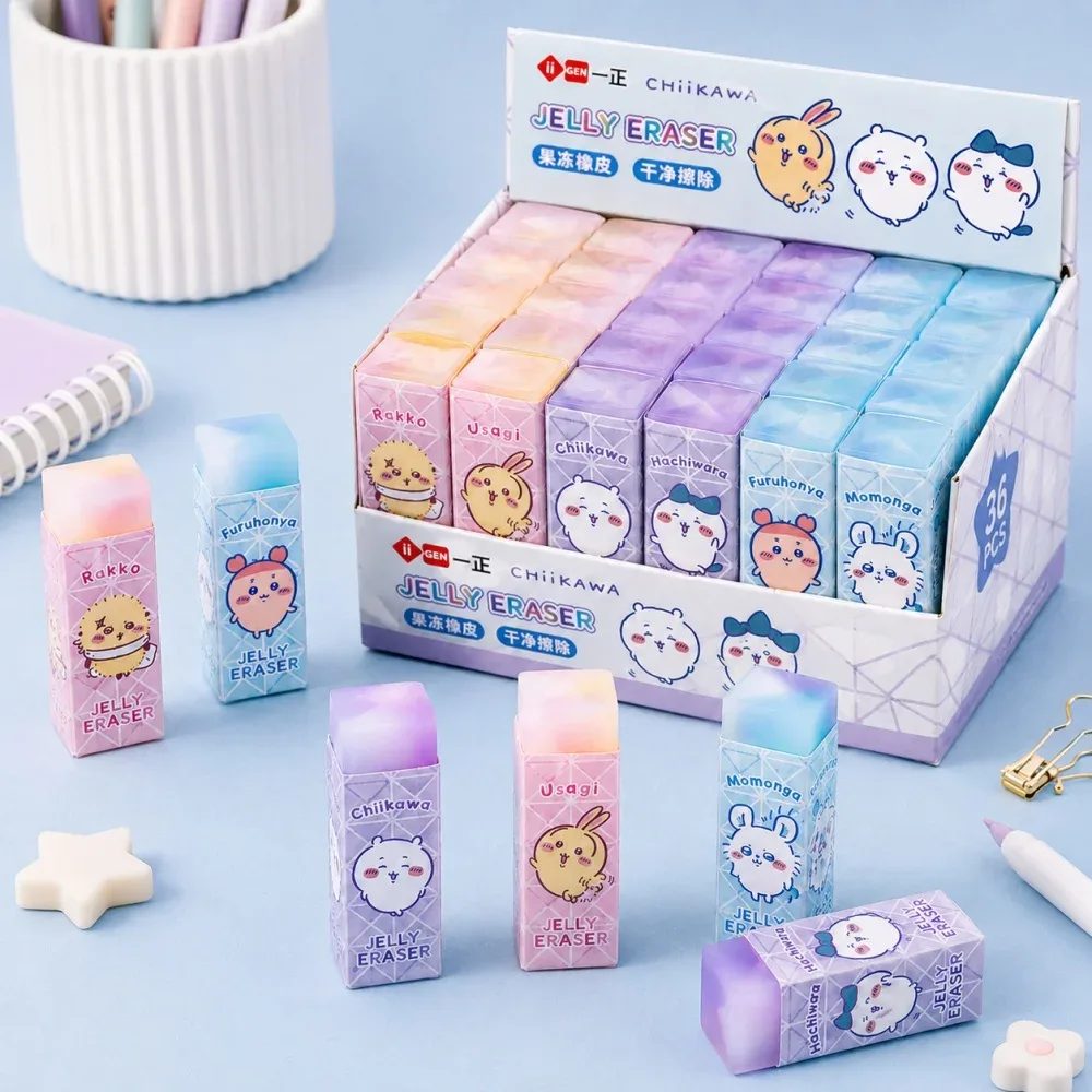 Borracha Chiikawa macia para escola
