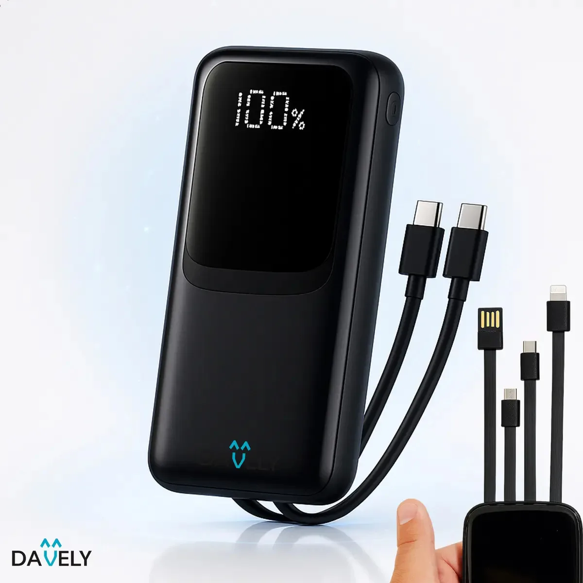 Power bank Davely de 20000 mAh com carga rápida